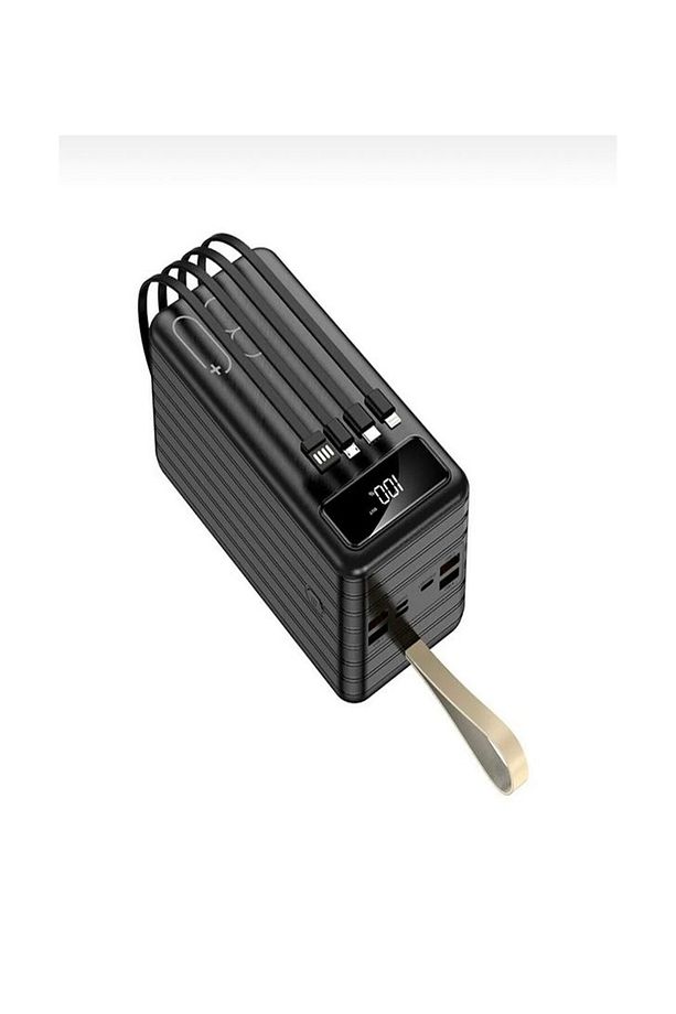 80000mAh 22.5W Hızlı Şarj LCD Gösterge Dahili Lightning Type-C Micro Kablolu POWERBANK - 1