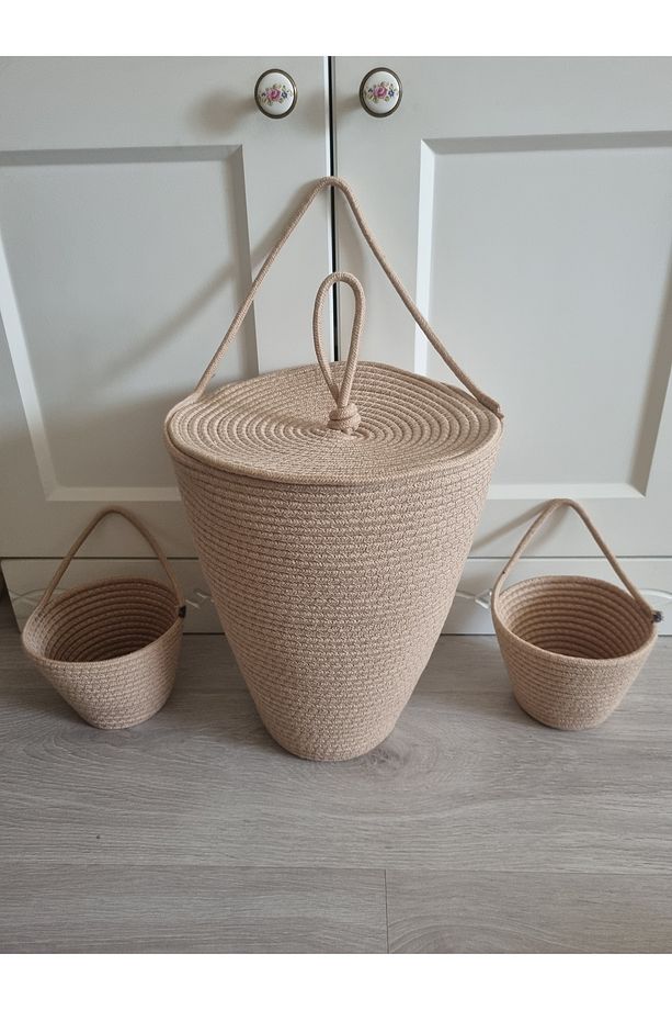 Poşetlik Mini Sepet 3'lü Set Dekoratif Sepet - 2