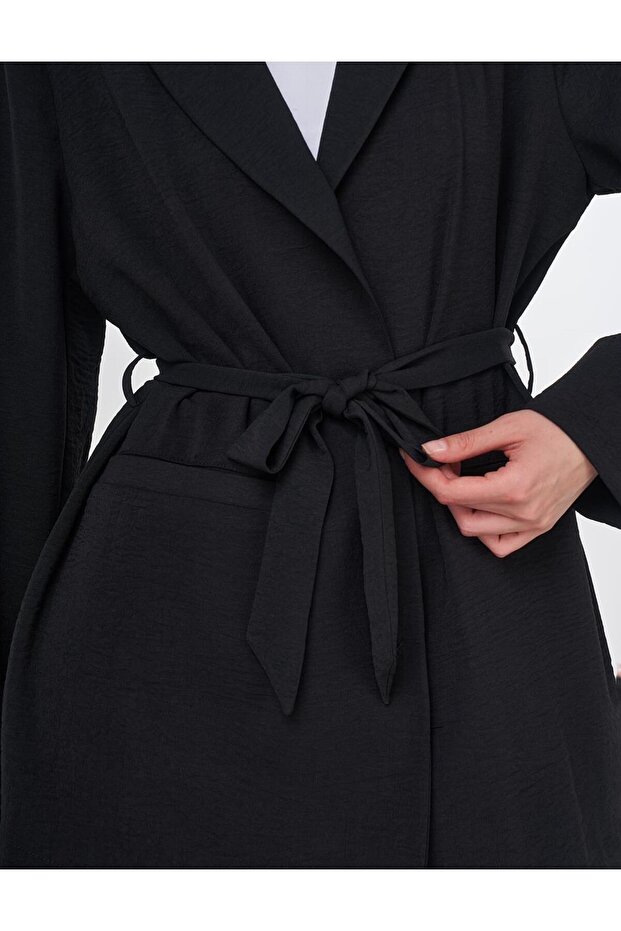 سترة بحزام أسود - 7