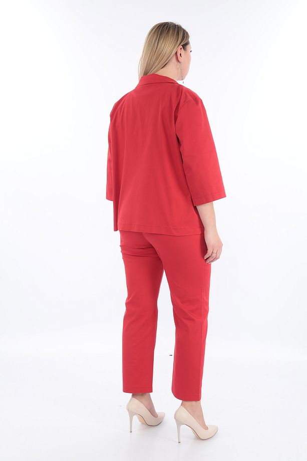 Kadın Üçlü Takım Ceket Pantolon Tshirt - 6