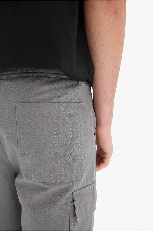 %100 Pamuk Regular Kargo Cepli Bermuda Şort E1708AX25SM - 7