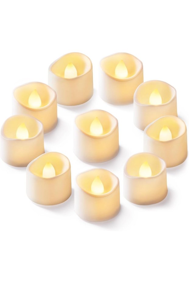 12Pcs Flickering Flameless Candle Battery Operated, 200+Hours Fake Electric LED Tea Lights for Votive, Centerpiece Table Decorations, Wedding, Aniversary, Halloween, Christmas