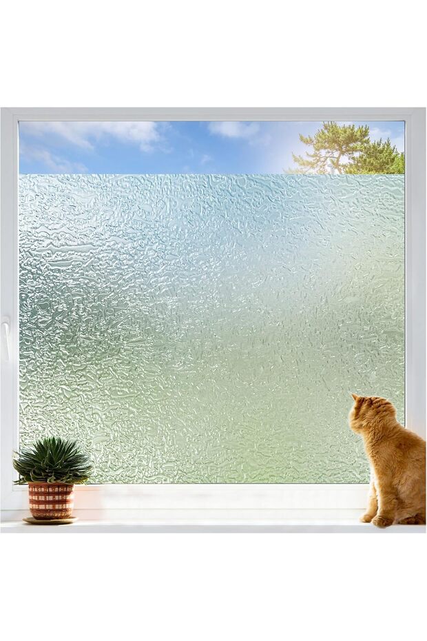 Frosted Window Film Static Cling Privacy UV Heat Control 40x100cm