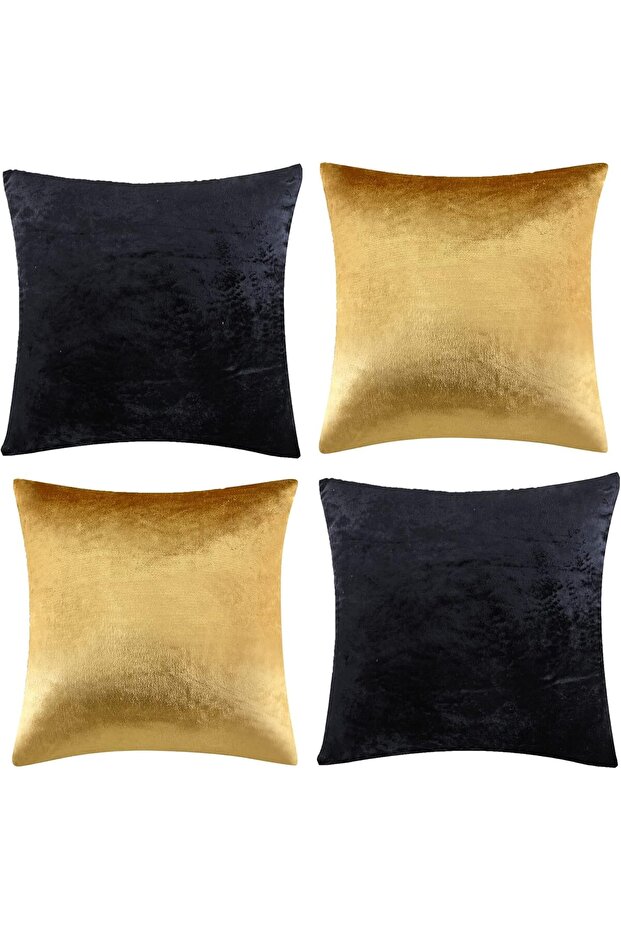 Decorative Velvet Throw Pillow Covers 18 x 18, Set of 4