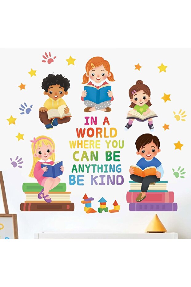 Kids Equality Classroom Wall Stickers - Inspirational Quotes Book Wall Decals