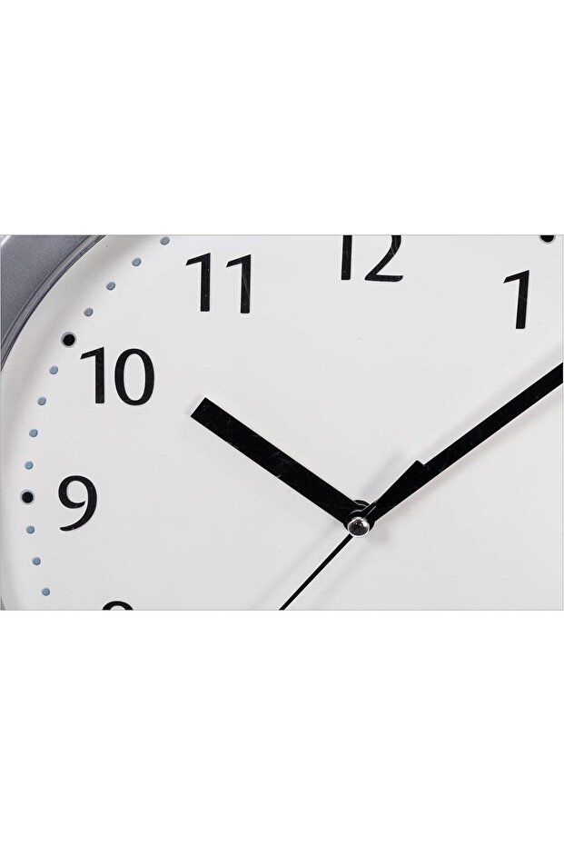 ساعة حائط دائرية فضية اللون وآمنة - 3