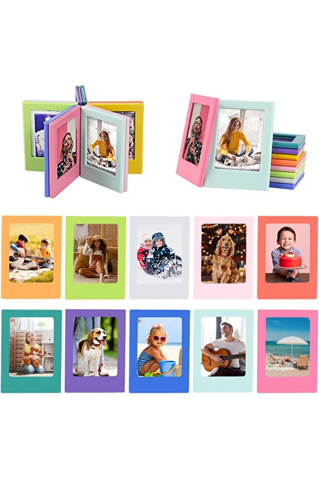 Magnetic Photo Frames, 10-Pack Colorful Mini Frames for Polaroid/Instax (3-inch)