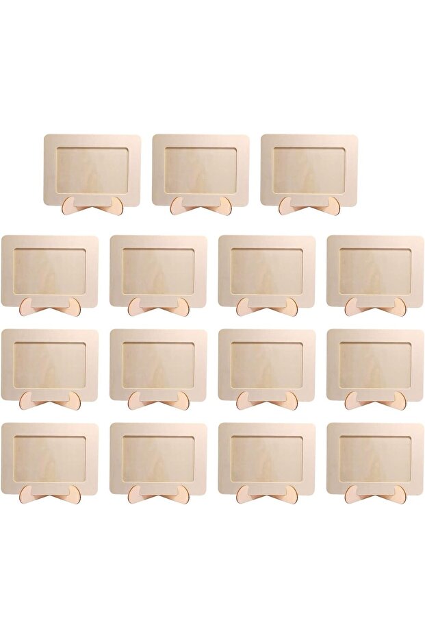 Unfinished Solid Wood Picture Frames, 15 Pcs DIY Craft Frames (19cm x 14cm)