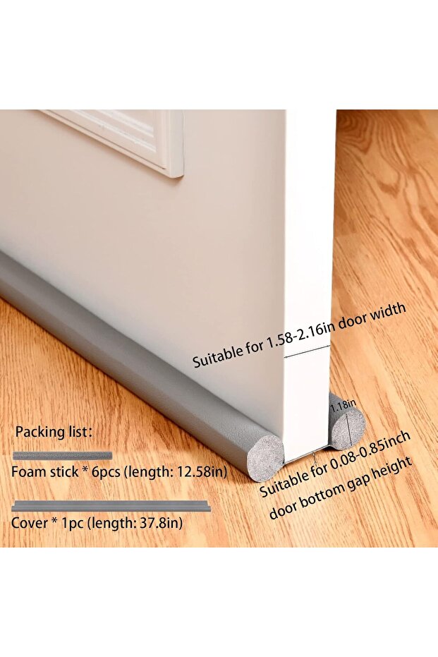 Door Draft Stopper Under Door Draught Excluder Noise Blocker (Brown)