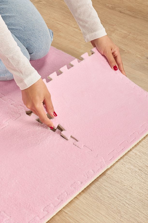 Puzzle Mat Pudra Pembe 30x30 Cm Bebek Çocuk Genç Odası Halısı - 8