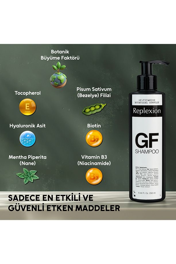 GF Shampoo Saç Dökülmesine Karşı Şampuan Yıpranmış Ve Hasar Görmüş Saçlara Bitkisel Koruma Sağlar - 3