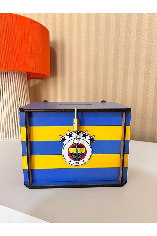 Kumbara - Parabox Ahşap Tip Box Taraftar (SARI-LACİVERT) - 5