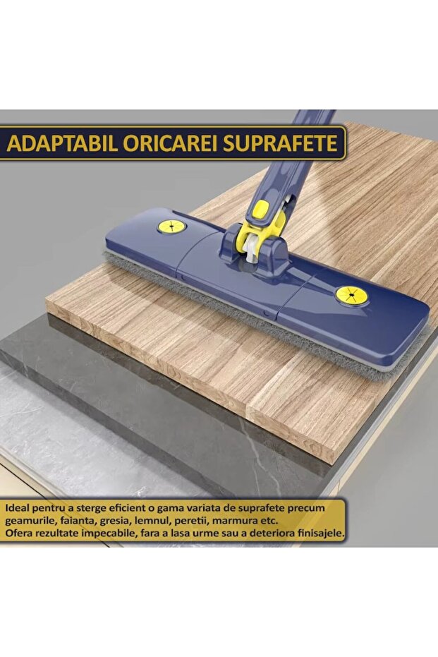 Multifunctional Mop Set With 6 Cloths For Dry And Wet Surfaces, Rectangular Head - 4