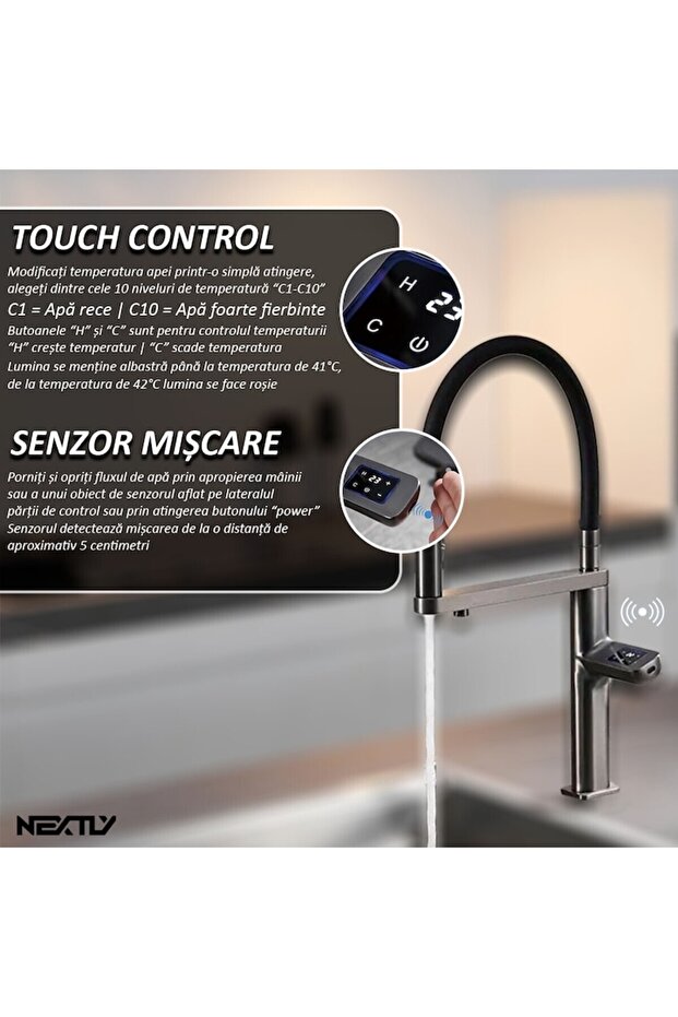 Multifunctional Smart Sink Faucet, Touch Control, Motion Sensor For - 3