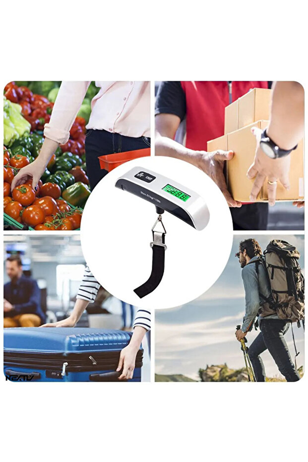 Digital Hand Luggage Scale, LCD Display, Temperature Sensor, Loud Function, Maximum - 6