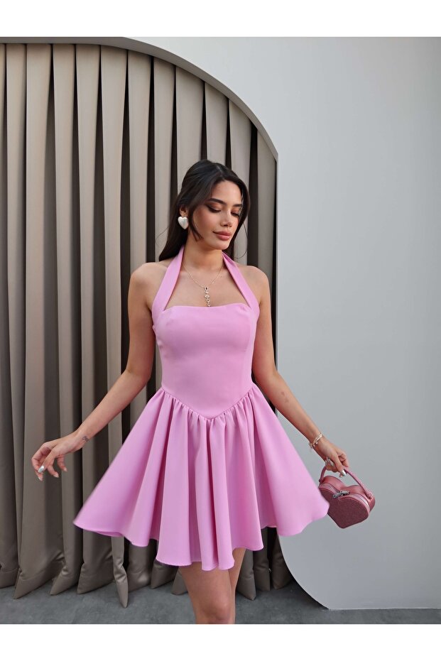 Rochie mini cu decolteu Halter - 1