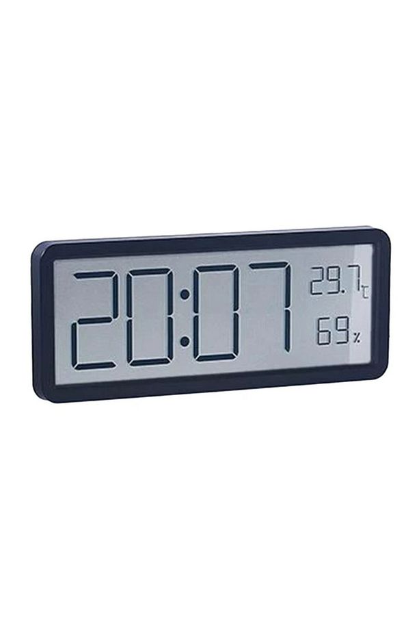 Dijital Masa ve Duvar Saati Termometre & Nem Göstergeli LCD Saat Büyük Ekranlı, Sessiz - 6