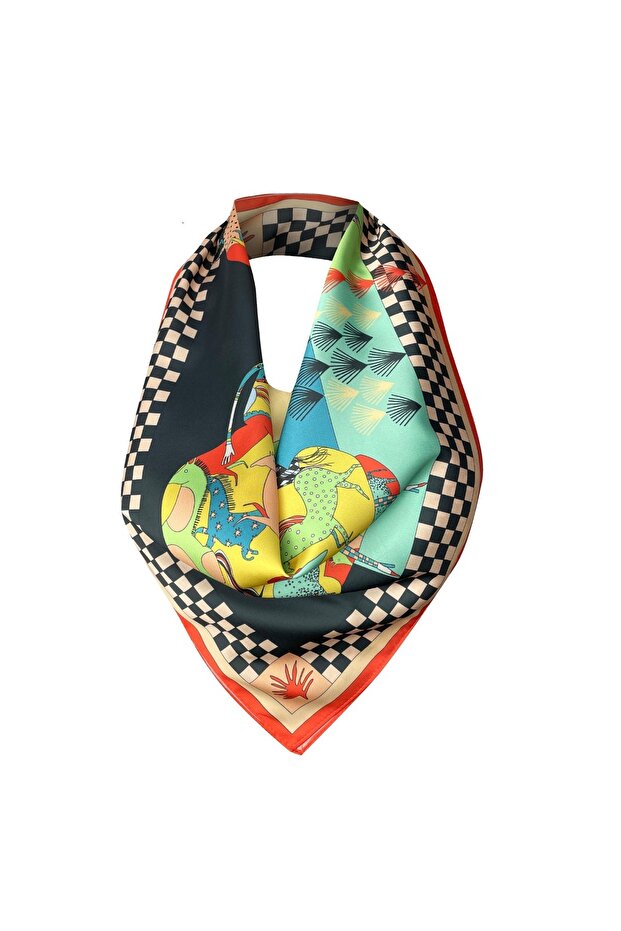 Nil Fular Turquaz&Black Fular Eşarp - 6