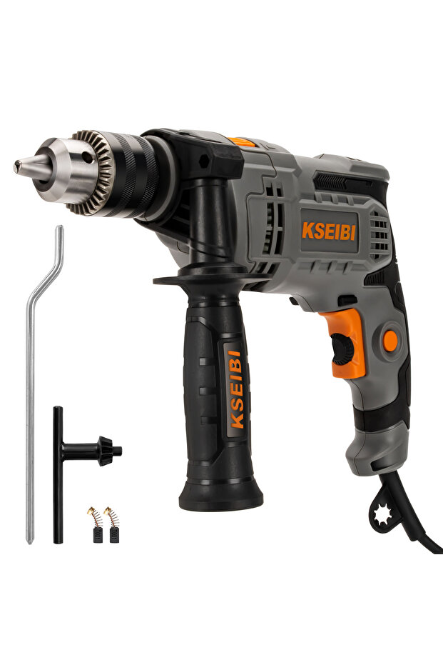 Electric Impact Drill 900 W, 13 mm Keyed, 2 in 1 Functions Cord Drill with 360°Rotating Handle.
