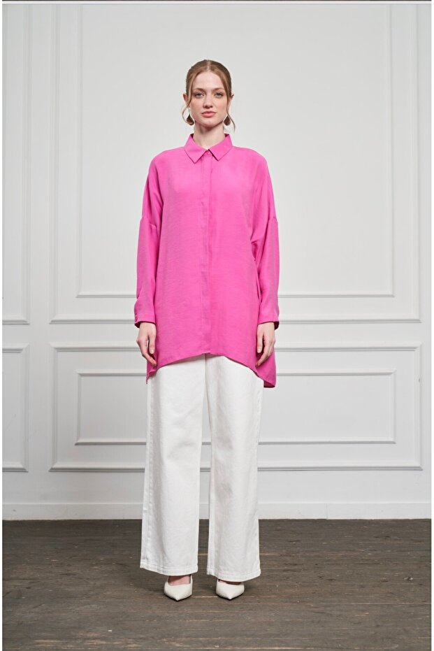 Y3001 Oversize Basic Gömlek - 1
