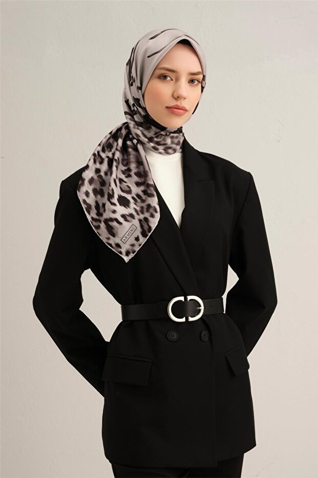 طبعة الفهد قطعة من وشاح حرير تويل ساف 9355D 09