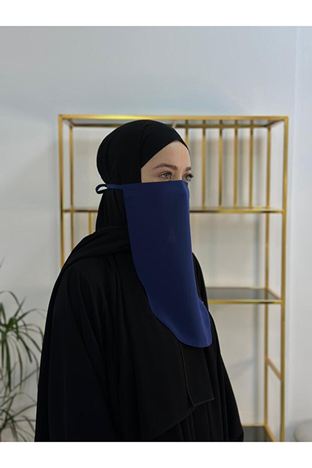 Inner Veil with Binding, Hijab, Nikap Indigo Blue - 1