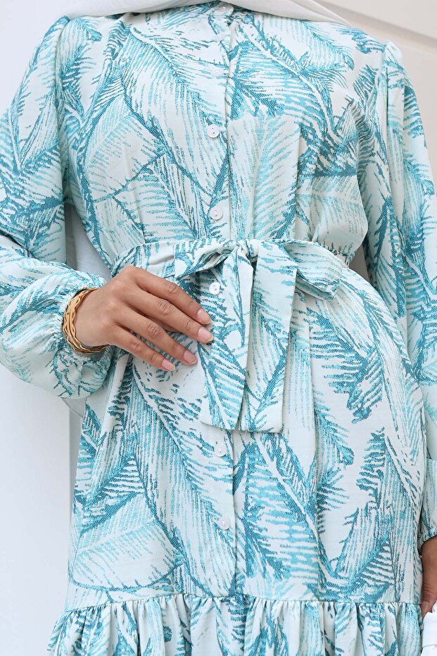 Rochie hijab cu model verde 537 - 3