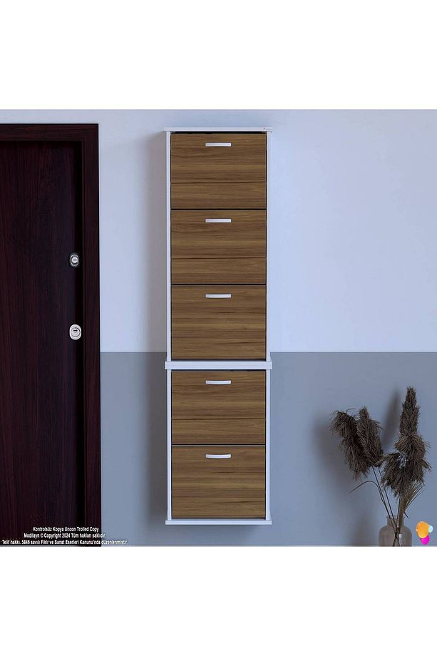 Varbi Umay' 2 Li Asma Kapı Önü 52x181x26 Cm’ Lik 5 Düşer Kapak 10 Göz Ayakkabılık - 4