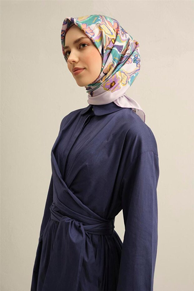 Floral Print Pure Silk Twill Scarf 9332D 33