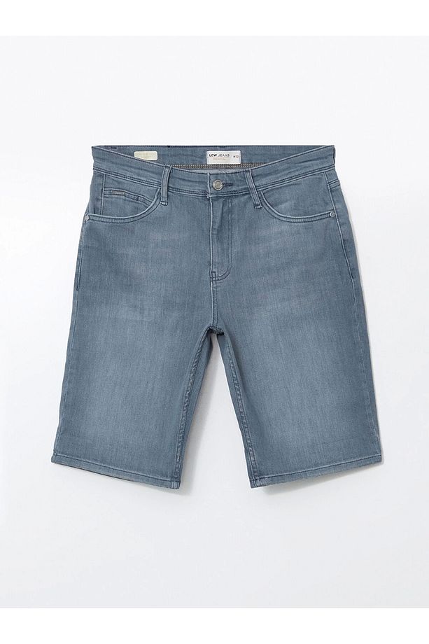 LCW Jeans Gri Slim Fit Erkek Jean Şort - 5