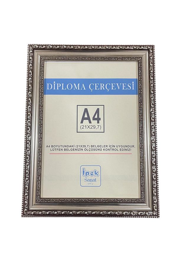 A4 ÇERÇEVE HAKİKİ CAMLI GÜMÜŞ RENK - DİPLOMA VE SERTİFİKA ÇERÇEVESİ - 21X30 BOYUTU (A4) İÇİNDİR - 6