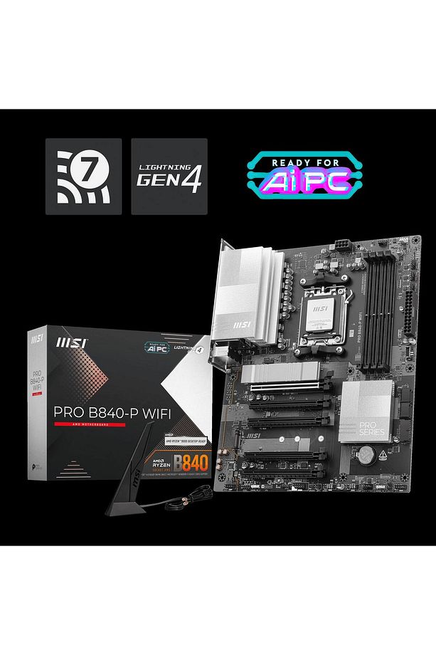 Mb Pro B840-p Wıfı Am5 Ddr5 8000mhz(OC) Hdmı 2x M.2 Usb 10gbs 2.5g Lan Wı-fı 7 Atx - 1