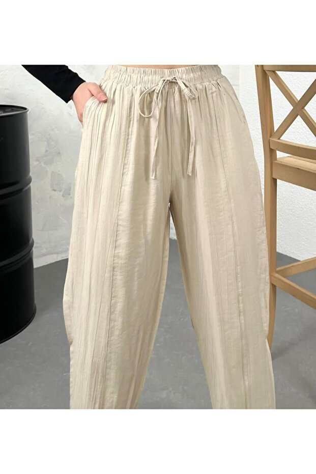 KREM ŞALVAR PANTALON - 2