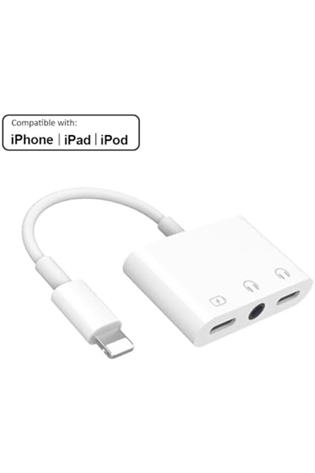 Lightning to Headphone Jack 3.5 mm Adapter 3-in-1 Splitter for iPhone/iPad/iPod - 6