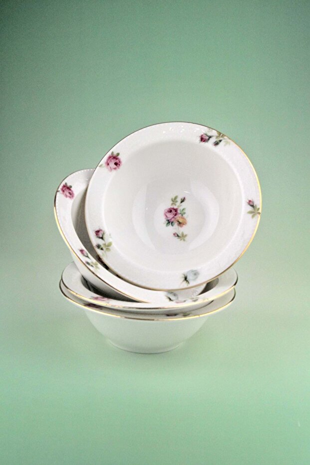 Angela 4 Pieces Porcelain Bowl with Gold Gilding