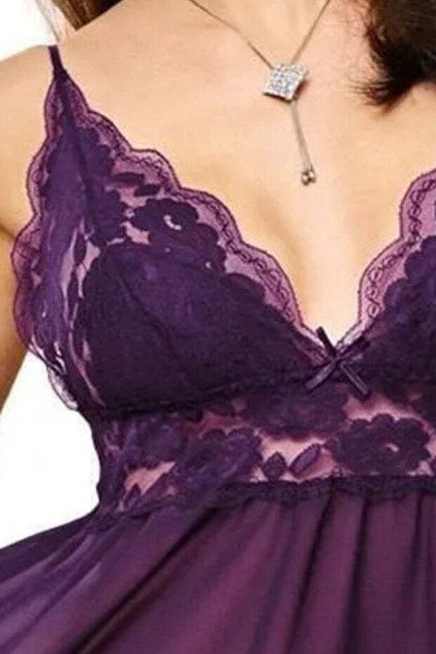 Şifon Gecelik Mor - 3