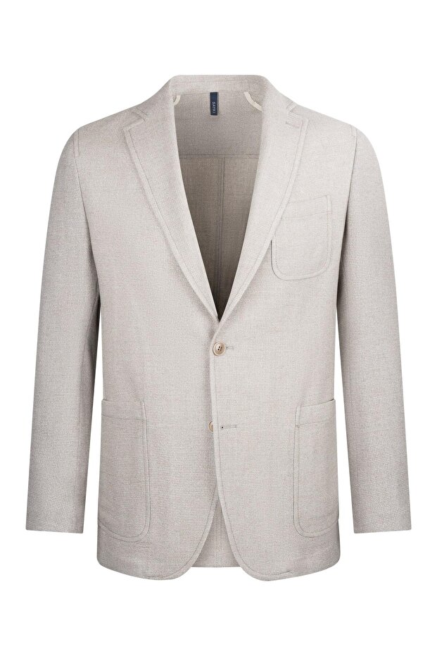 سترة من الكتان الكلاسيكي ذات ياقة أحادية من Mink Comfort Fit