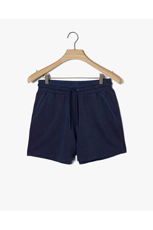 Short Shorts Navy Blue Cotton Polyester Comfortable Fit