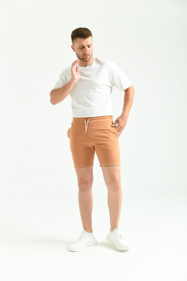 Camel Regular Fit Dikiş Detay Cepli Şort - 6