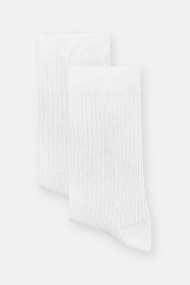 Beyaz fitilli uzun çorap - 1