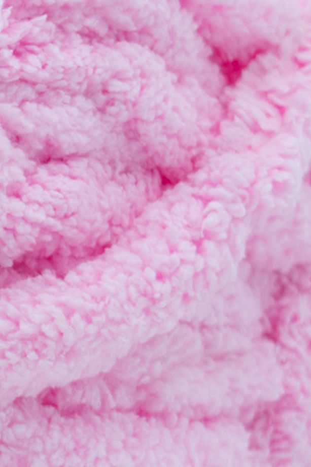 Pembe Chunky Kalın Battaniye ipi, Kırlent, Puf, Atkı, Elle Örülen Battaniye Örgü İpi - 2