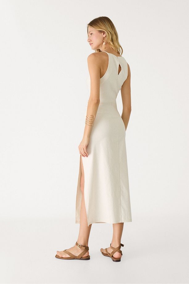 Halter midi elbise - 6