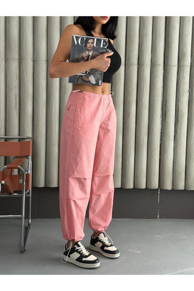 Parachute Pants with Knee Pleats - 5