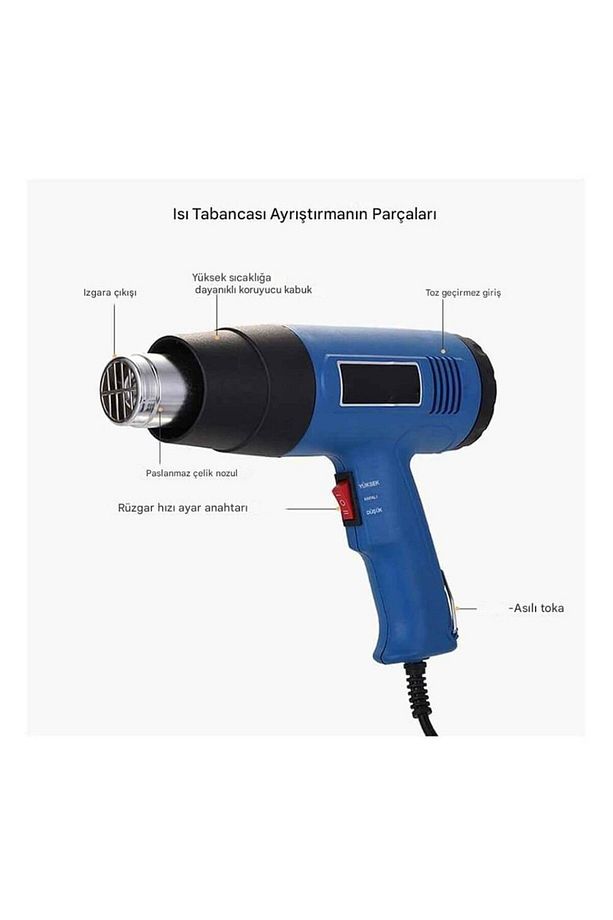 2000W Sıcak Hava Tabancası (300°C – 520°C) - 2 Kademeli - 2