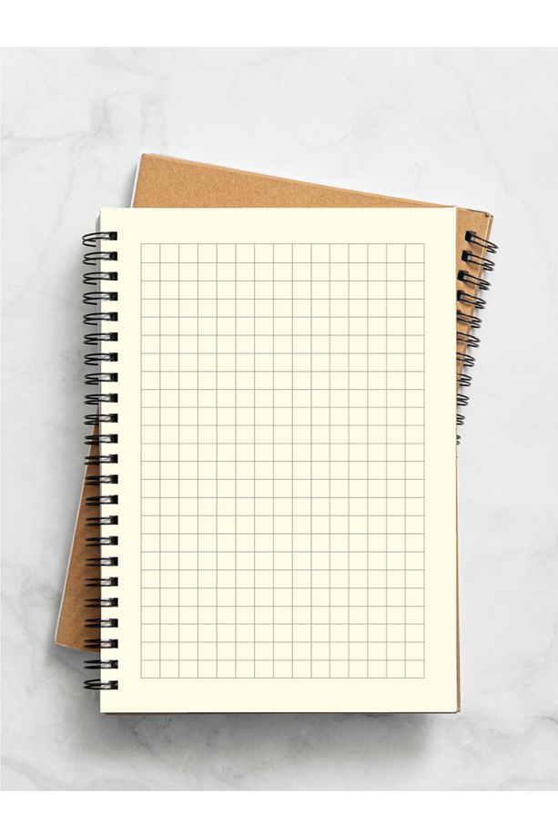 Çizgili Ve Kareli Defter Seti - Kraft Sert Kapak - A5 - 2x80 Sayfa - 3
