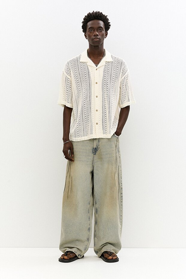 Kısa kollu tığ işi gömlek - 2