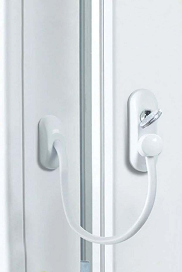 Penkid Çelik Halatlı Kablolu Kapı Pencere Kilidi Beyaz - 5