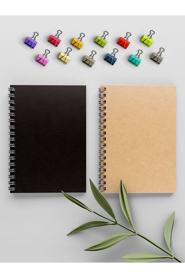 Çizgili Ve Kareli Defter Seti - Kraft Sert Kapak - A5 - 2x80 Sayfa - 2