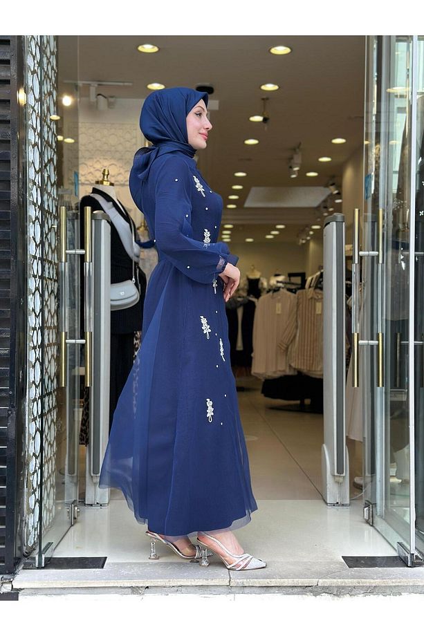 TAŞ DETAYLI ABAYA - 3