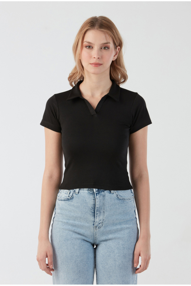 Basic Polo Yaka Tişört - 1